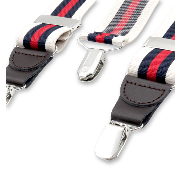 Bretelles à rayures Écru - Bleu foncé (2)