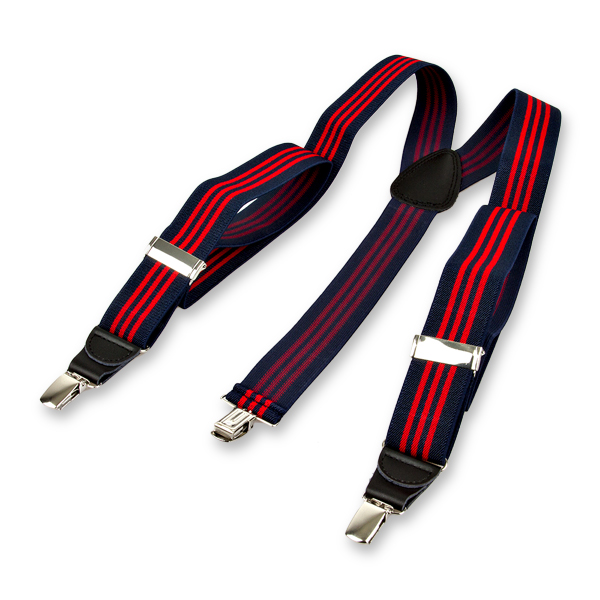Bretelles à rayures marine et rouge (2)