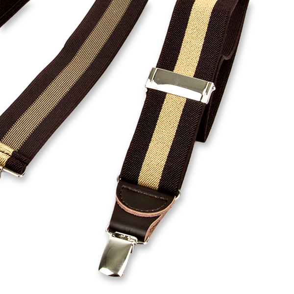 Bretelles à rayures marron et beige (2)
