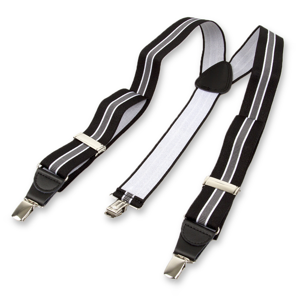 Bretelles  à rayures noir/ gris (2)