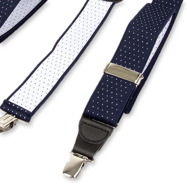 Bretelles à pois marine/blanc (3)