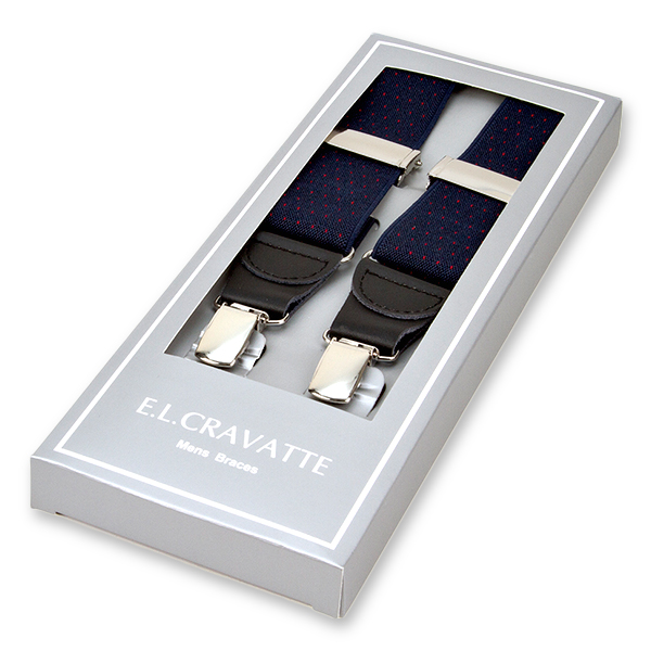 Bretelles à pois marine/rouge (1)