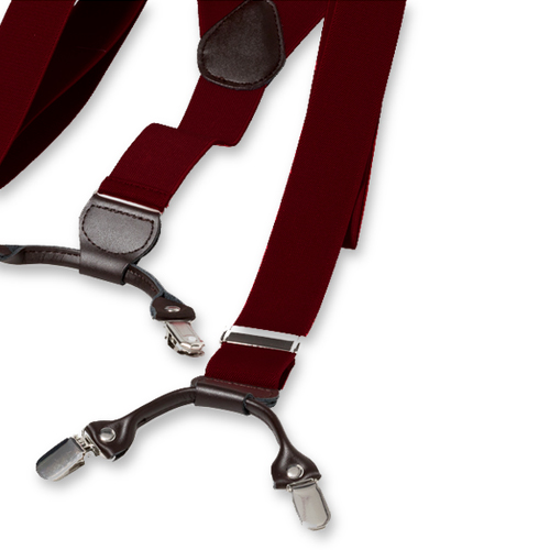 Bretelles Avec Clips Bourgogne Rouge  (2)