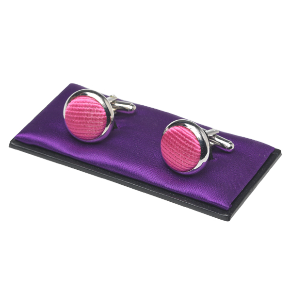 Boutons de manchette homme rose vif (1)
