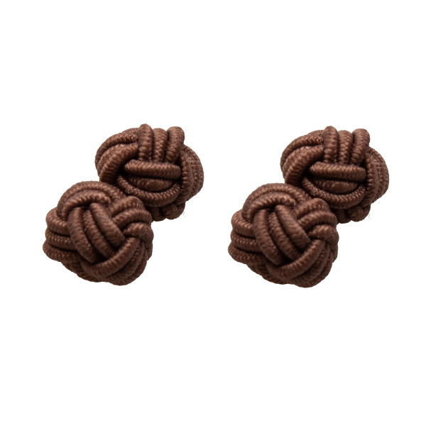 Boutons de manchette en tissu Cognac (1)