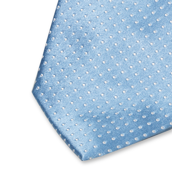 Cravate bleu clair à pois (2)
