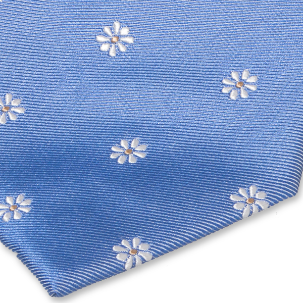 Cravate à fleurs bleu clair (2)