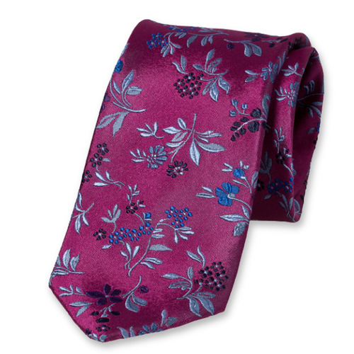 Cravate Violette Fleurs (1)
