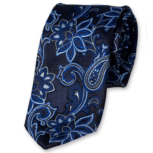 Cravate Motif floral bleu (1)