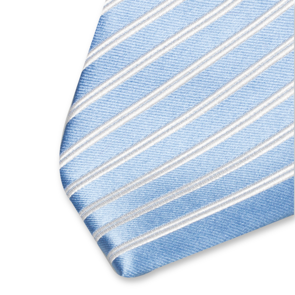 Cravate XL bleu clair/ blanc rayé (2)