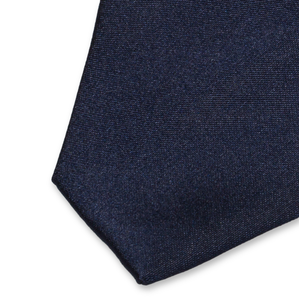 Cravate extra slim en satin bleu foncé (2)