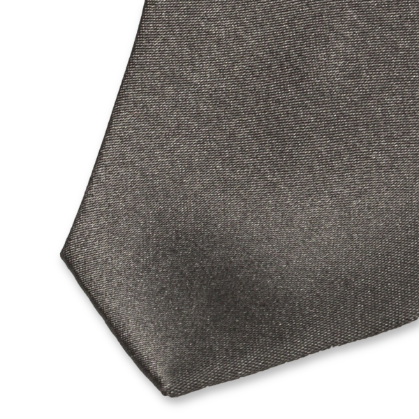 Cravate extra slim en satin gris foncé (2)
