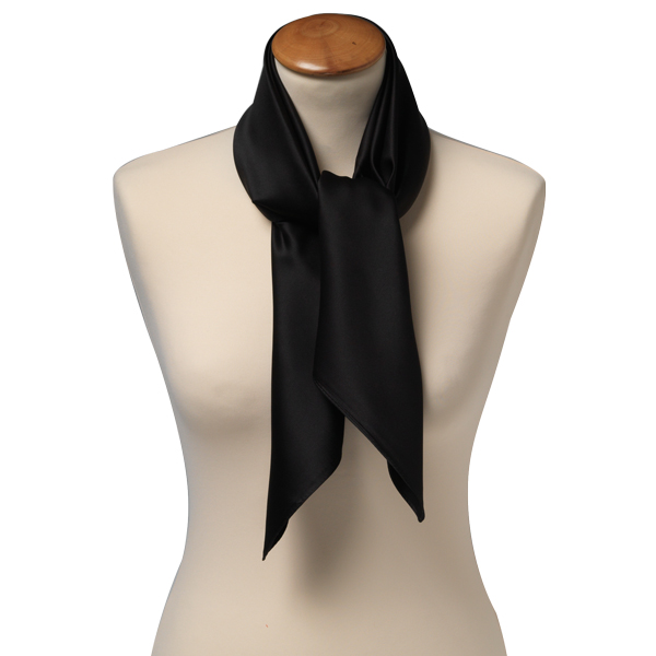Foulard polyester noir - carré (2)