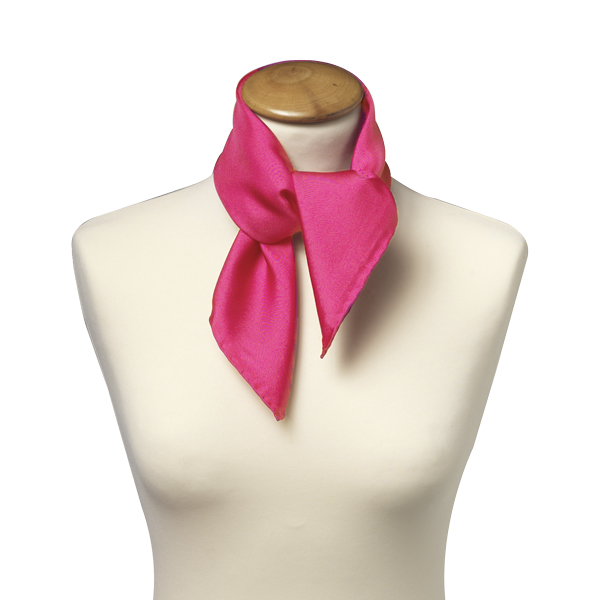 Foulard soie rose vif - carré (2)