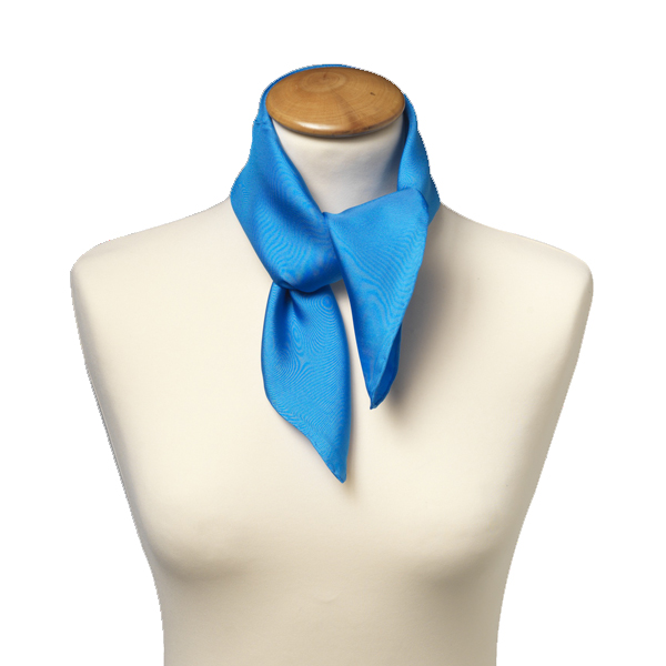 Foulard soie bleu vif - carré (2)