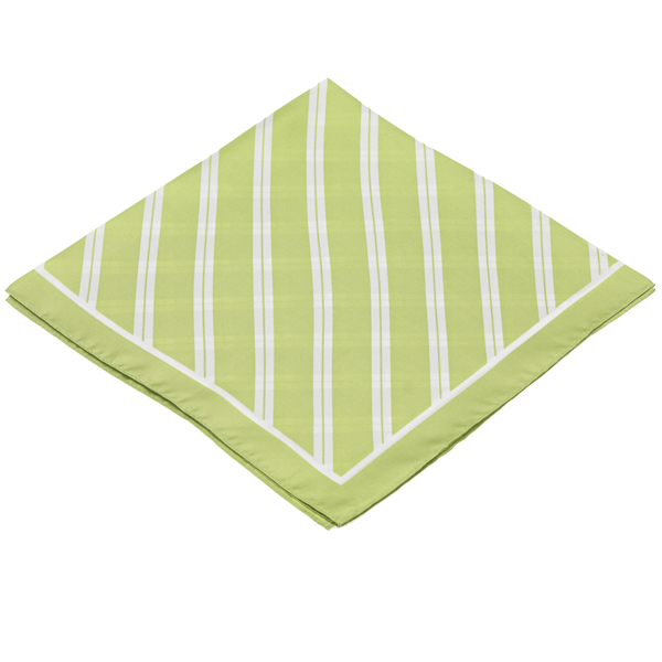 Foulard en soie lime/ blanc rayé (4)