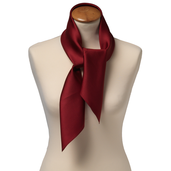Foulard carré soie uni bordeaux (2)