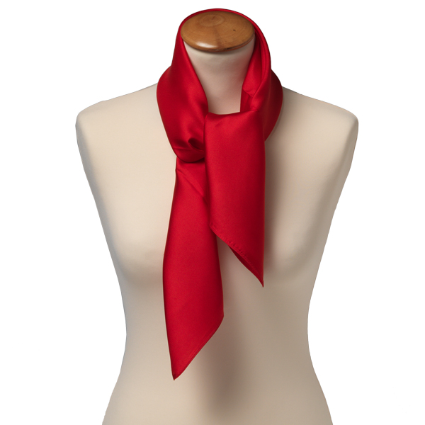 Foulard carré soie uni rouge (2)