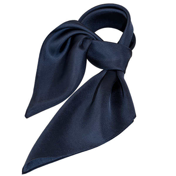 Foulard carré soie uni bleu foncé (1)