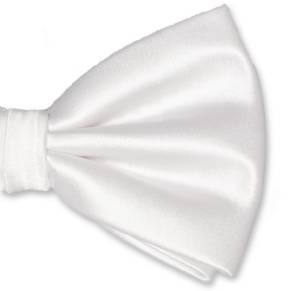 Nœud papillon en polyester blanc (2)