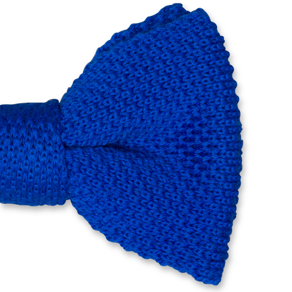 Nœud papillon tricoté bleu roi (2)