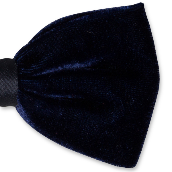 Nœud papillon en velours bleu foncé  (2)