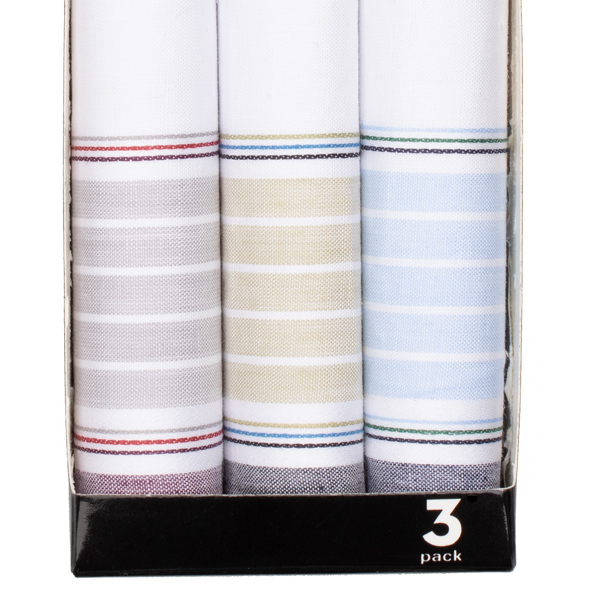 Mouchoirs homme - Rayures blanc (2)