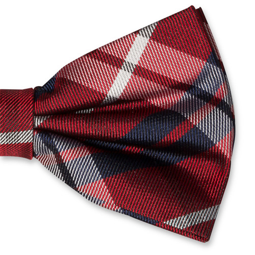 Nœud papillon à carreaux rouge/bleu (2)