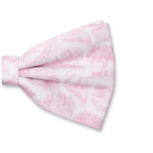 Nœud papillon en coton Toile de Jouy - Rose clair (2)