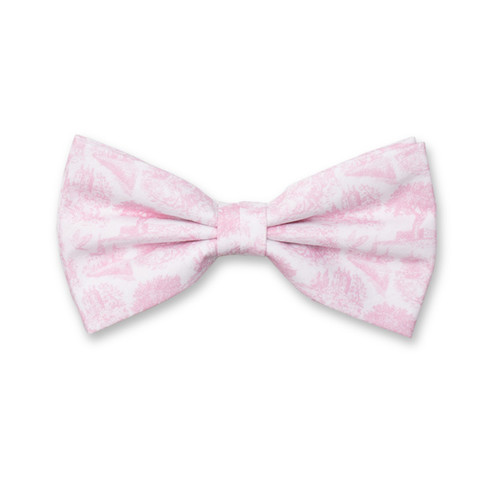 Nœud papillon en coton Toile de Jouy - Rose clair (1)