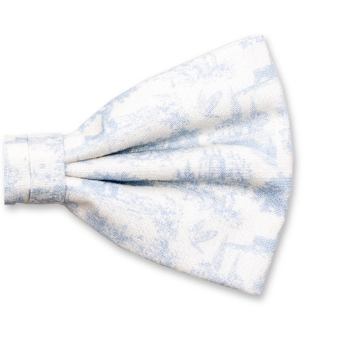 Nœud papillon en coton Toile de Jouy - Bleu clair (2)