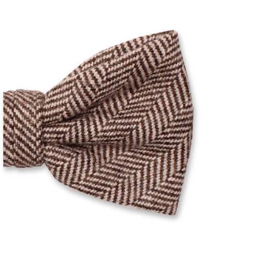 Noeud Papillon Marron à Chevrons - Laine (2)