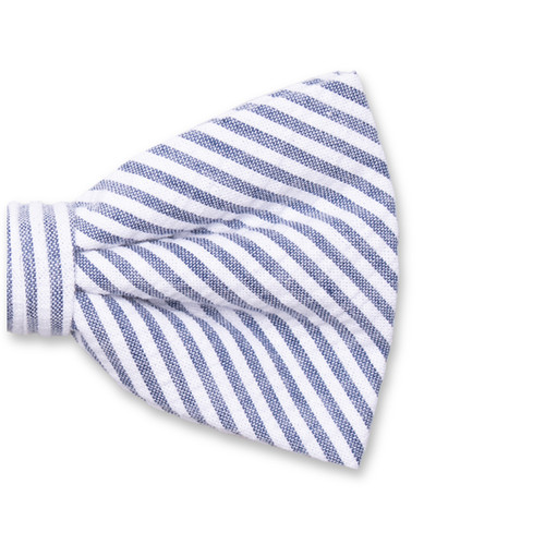 Nœud papillon Seersucker - Bleu foncé (2)