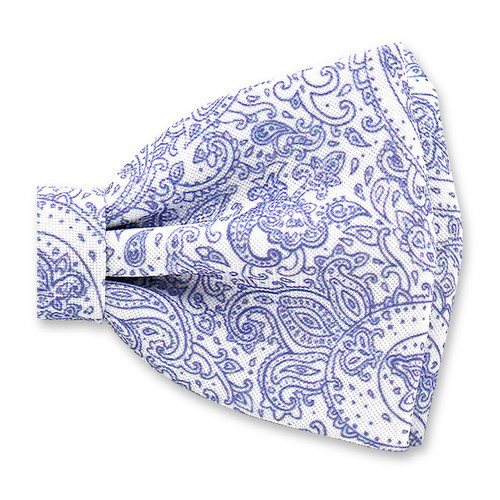 Noeud Papillon Paisley Bleu Blanc (2)