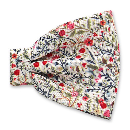 Noeud Papillon Floral Vert-Rouge (2)