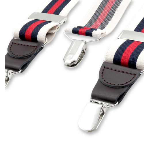 Bretelles à rayures Écru - Bleu foncé (2)