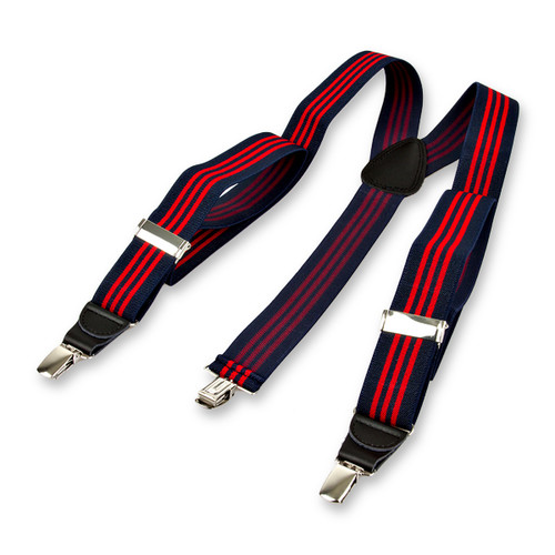 Bretelles à rayures marine et rouge (2)