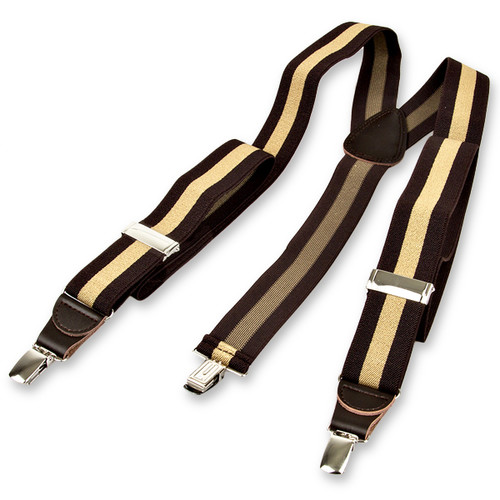 Bretelles à rayures marron et beige (3)