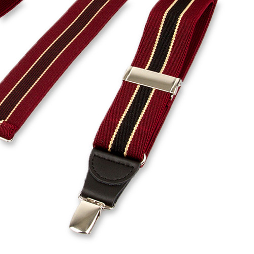 Bretelles à rayures bordeaux/ marron (2)