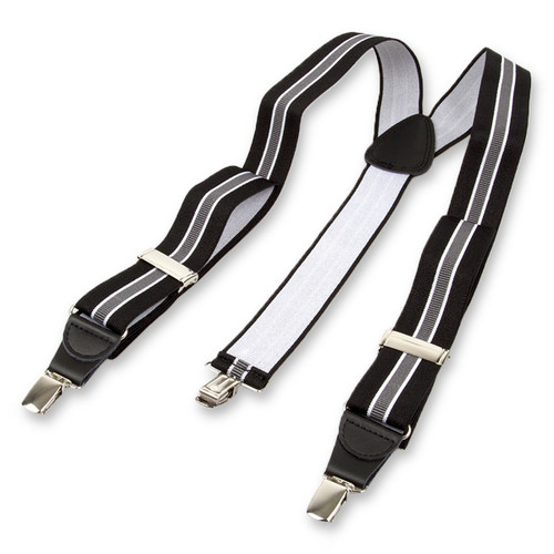 Bretelles  à rayures noir/ gris (2)