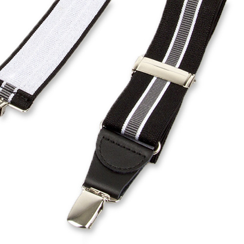 Bretelles  à rayures noir/ gris (3)