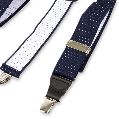 Bretelles à pois marine/blanc (3)
