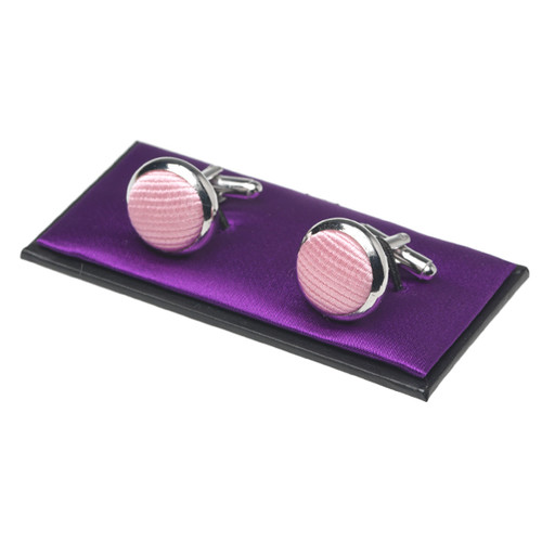 Boutons de manchette homme rose clair (1)