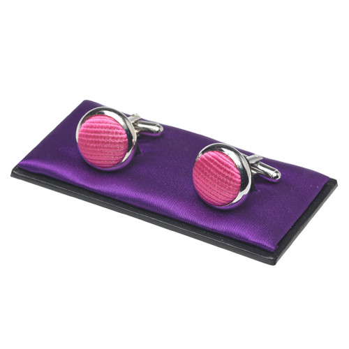 Boutons de manchette homme rose vif (1)