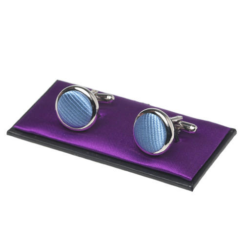 Boutons de manchette homme bleu clair (1)