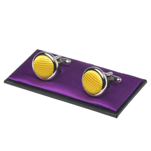 Boutons de manchette homme jaune canari (1)