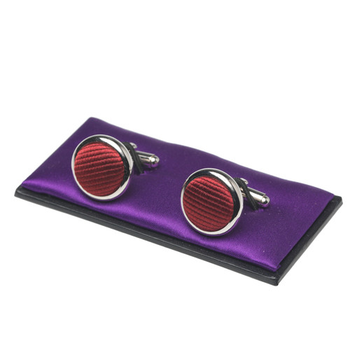 Boutons de manchette homme rouge cerise (1)