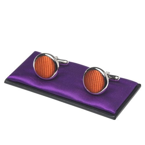 Boutons de manchette homme orange foncé (1)