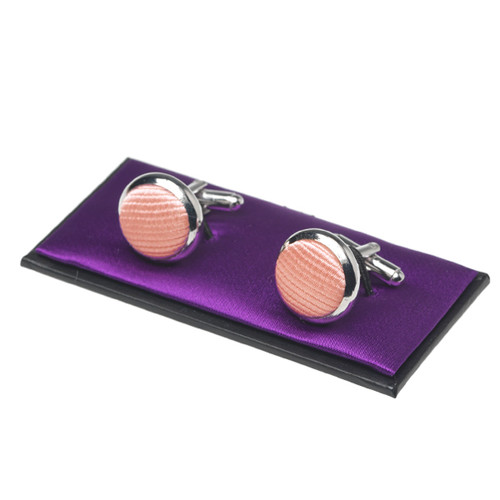 Boutons de manchette homme rose saumon (1)