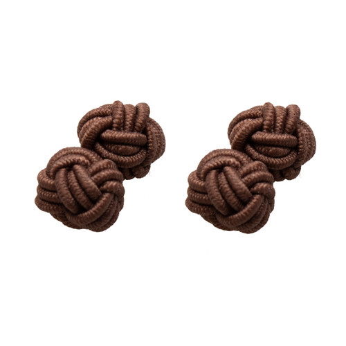 Boutons de manchette en tissu Cognac (1)